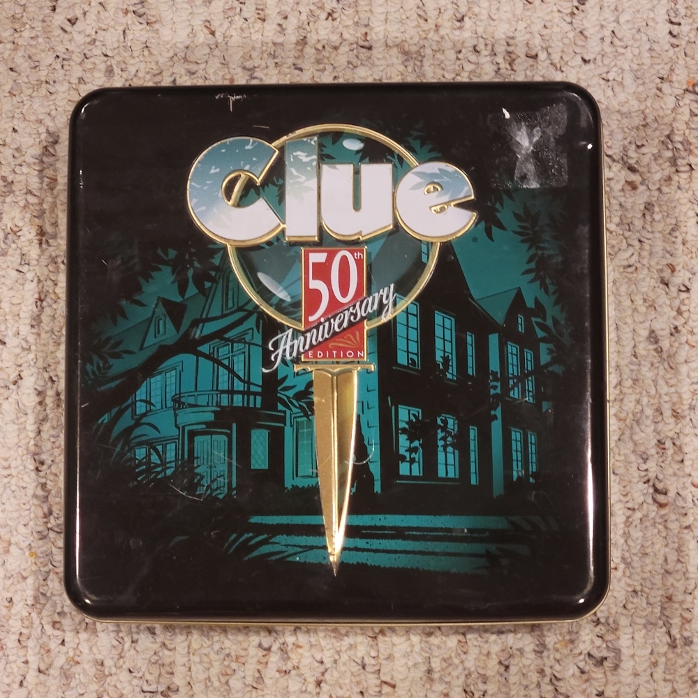 1998 PARKER BROTHERS Board Game Clue (50th Anniversary Edition) Original Tin Box